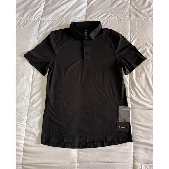 New Lululemon Evolution Short-Sleeve Polo Shirt Size Small Black Stretch NWT